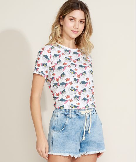 Blusa-Feminina-Tom-e-Jerry-Estampada-Manga-Curta-Decote-Redondo-Off-White-9967449-Off_White_1