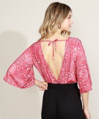 Body-Feminino-Estampado-de-Folhagens-Manga-Ampla-Decote-V--Vermelho-9960083-Vermelho_2