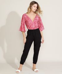 Body-Feminino-Estampado-de-Folhagens-Manga-Ampla-Decote-V--Vermelho-9960083-Vermelho_3