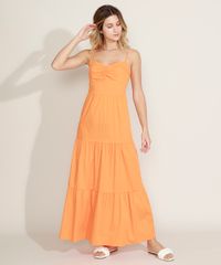Vestido-Feminino-Longo-com-Recortes-Alca-Fina-Laranja-Claro-9972535-Laranja_Claro_1