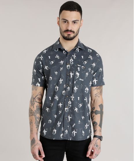 Camisa-Estampada-de-Tritoes-Chumbo-8623572-Chumbo_1