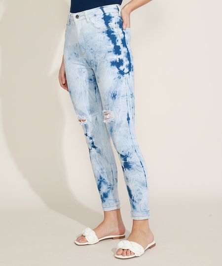 Calca-Jeans-Feminina-Sawary-Cigarrete-Push-Up-Estampada-Tie-Dye-Cintura-Alta-Destroyed-Azul-Claro-9973350-Azul_Claro_1