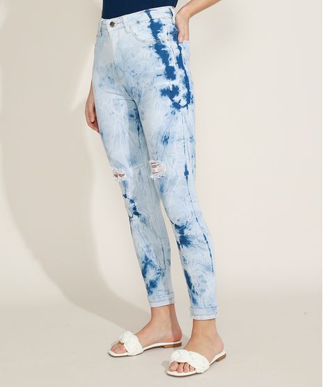 Calca-Jeans-Feminina-Sawary-Cigarrete-Push-Up-Estampada-Tie-Dye-Cintura-Alta-Destroyed-Azul-Claro-9973350-Azul_Claro_1