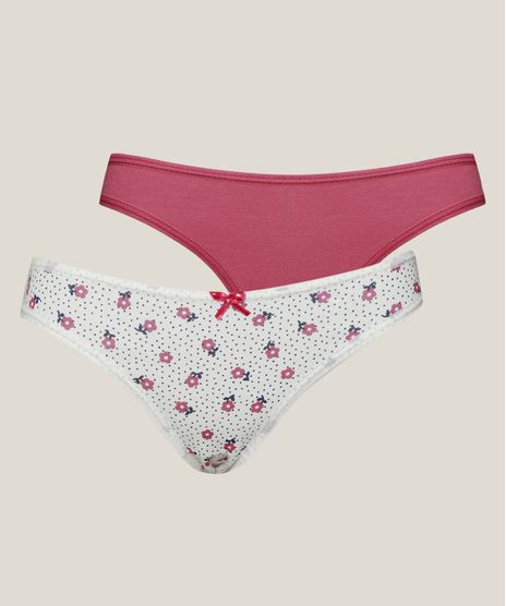 Kit-de-2-Calcinhas-Biquini-Com-Renda-Estampado-Poa-e-Floral-Multicor-9963554-Multicor_1