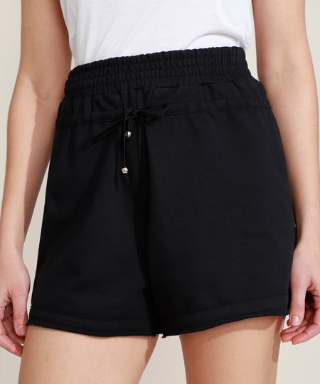 Short-Feminino-em-Moletinho-Esportivo-Ace-Cintura-Alta-com-Cadarco-Preto-9965620-Preto_1