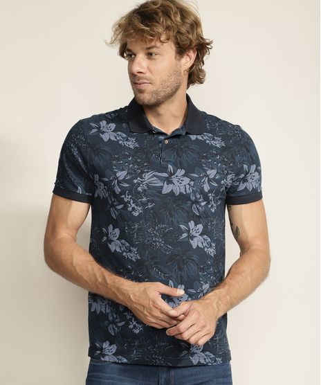 Polo-Masculina-Estampada-Floral-Manga-Curta-Azul-Marinho-9915547-Azul_Marinho_1