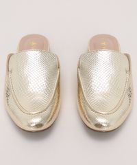 Mule-Feminino-Via-Uno-Bico-Redondo-Metalizado-Texturizado-Cobra-Dourado-9970841-Dourado_5