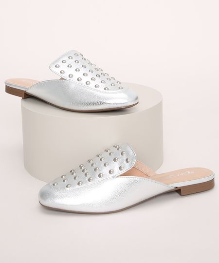 Mule-Feminino-Via-Uno-Bico-Redondo-Metalizado-com-Tachas-Prateado-9971497-Prateado_1