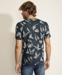 Camiseta-Masculina-Estampada-de-Folhas-Manga-Curta-Gola-Careca-Azul-Marinho-9946389-Azul_Marinho_2