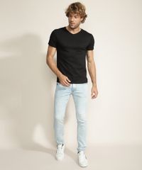 Camiseta-Masculina-Super-Slim-Manga-Curta-Gola-V-Preta-9966117-Preto_3
