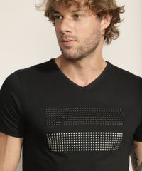 Camiseta-Masculina-Estampa-Geometrica-Metalizada-Manga-Curta--Gola-Careca-Preta-9965803-Preto_4