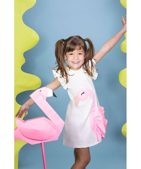 vestido de flamingo c&a