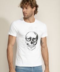 Camiseta-Masculina-Caveira-e-Flores-Manga-Curta-Gola-Careca-Branca-9965805-Branco_5