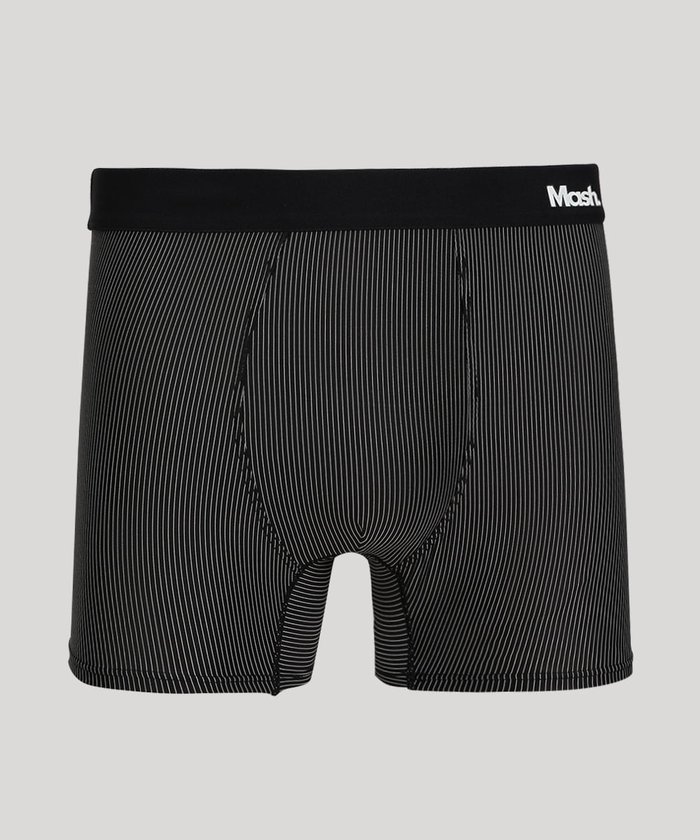 Cueca Masculina Mash Boxer Risca de Giz Preta