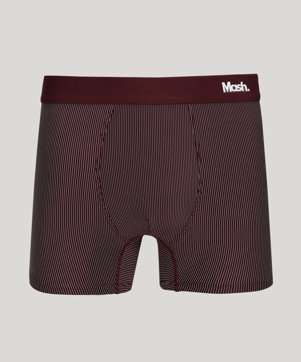 Cueca Masculina Mash Boxer Risca de Giz Vinho