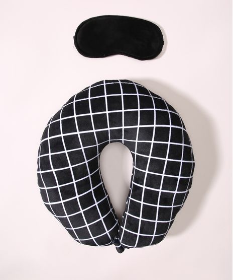 Kit-de-Apoio-de-Pescoco-Estampado-Quadriculado---Tapa-Olho-Preto-9966171-Preto_1