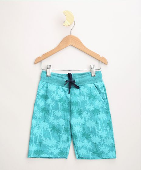 Bermuda-de-Moletom-Infantil-Estampada-de-Coqueiros-Verde-9970870-Verde_1