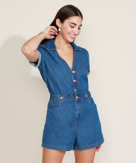 Macaquinho-Jeans-Feminino-com-Bolsos-Manga-Curta-Gola-Esporte-Azul-Medio-9964532-Azul_Medio_1