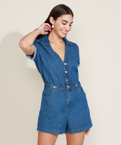Macaquinho-Jeans-Feminino-com-Bolsos-Manga-Curta-Gola-Esporte-Azul-Medio-9964532-Azul_Medio_1