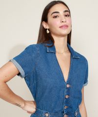 Macaquinho-Jeans-Feminino-com-Bolsos-Manga-Curta-Gola-Esporte-Azul-Medio-9964532-Azul_Medio_6