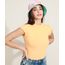 Blusa-Feminina-Canelada-com-Frufru-Manga-Curta-Gola-Alta-Laranja-Claro-9943282-Laranja_Claro_1