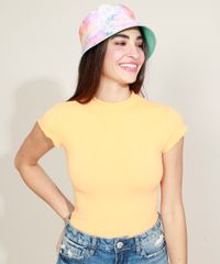 Blusa-Feminina-Canelada-com-Frufru-Manga-Curta-Gola-Alta-Laranja-Claro-9943282-Laranja_Claro_5