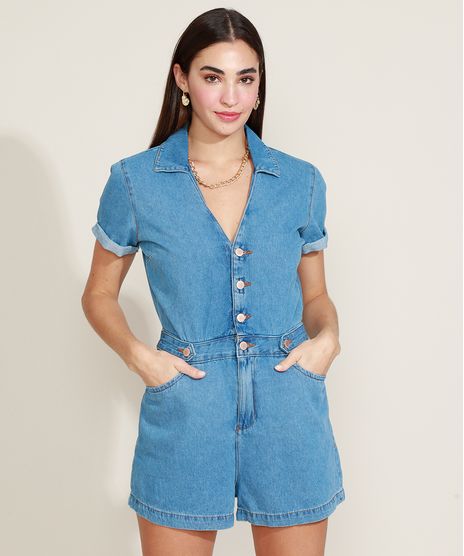 Macaquinho-Jeans-Feminino-com-Bolsos-Manga-Curta-Gola-Esporte-Azul-Claro-9964528-Azul_Claro_1