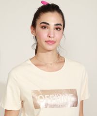 Blusa-Feminino--Offline--com-Foil-Metalizado-Manga-Curta-Decote-Redondo-Bege-Claro-9968001-Bege_Claro_1