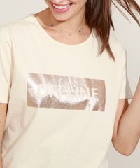 Blusa-Feminino--Offline--com-Foil-Metalizado-Manga-Curta-Decote-Redondo-Bege-Claro-9968001-Bege_Claro_2