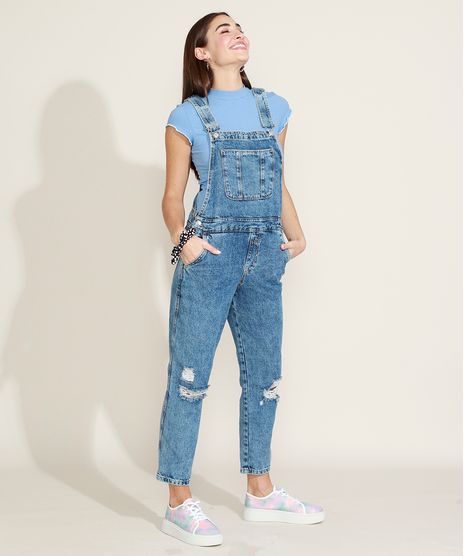Macacao-Jeans-Feminino-Destroyed-com-Bolsos-Azul-Medio-9963976-Azul_Medio_1