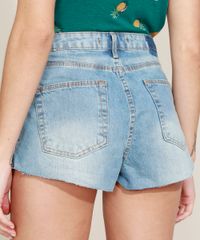 Short-Jeans-Feminino-Destroyed-Cintura-Alta-com-Ziper-na-Lateral-e-Bolsos-Azul-Medio-9968632-Azul_Medio_2