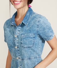 Vestido-Jeans-Feminino-com-Botoes-Manga-Curta-Gola-Esporte-Azul-Claro-9964764-Azul_Claro_4