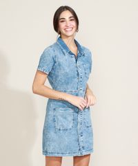Vestido-Jeans-Feminino-com-Botoes-Manga-Curta-Gola-Esporte-Azul-Claro-9964764-Azul_Claro_6