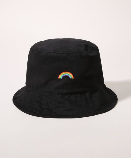 Chapeu-Bucket-Hat-Unissex-Pride-com-Bordado-de-Arco-Iris-Preto-9968779-Preto_1