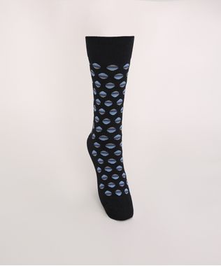 Meia-Masculina-Lupo-Cano-Alto-Estampada-de-Poa-Preta-9973789-Preto_1