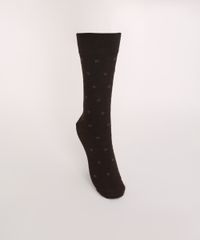 Meia-Masculina-Lupo-Cano-Alto-Estampada-Mini-Print-Geometrica-Marrom-9973791-Marrom_1