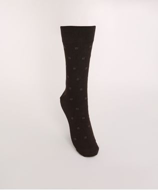 Meia-Masculina-Lupo-Cano-Alto-Estampada-Mini-Print-Geometrica-Marrom-9973791-Marrom_1