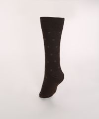 Meia-Masculina-Lupo-Cano-Alto-Estampada-Mini-Print-Geometrica-Marrom-9973791-Marrom_2