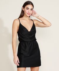 Vestido-Feminino-Curto-com-Brilho-Alca-Fina-Gola-Degage-Preta-9960971-Preto_1