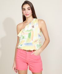 Short-de-Sarja-Feminino-Midi-Cintura-Alta-Barra-Dobrada-com-Cinto-Coral-9966719-Coral_5
