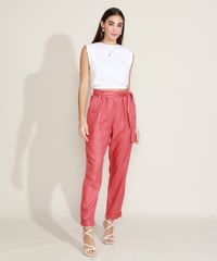 Calca-Feminina-Clochard-Cintura-Super-Alta-com-Faixa-para-Amarrar-e-Bolsos-Rosa-Escuro-9949334-Rosa_Escuro_3