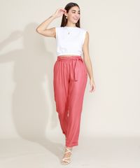 Calca-Feminina-Clochard-Cintura-Super-Alta-com-Faixa-para-Amarrar-e-Bolsos-Rosa-Escuro-9949334-Rosa_Escuro_6 Calca-Feminina-Clochard-Cintura-Super-Alta-com-Faixa-para-Amarrar-e-Bolsos-Rosa-Escuro-9949334-Rosa_Escuro_6