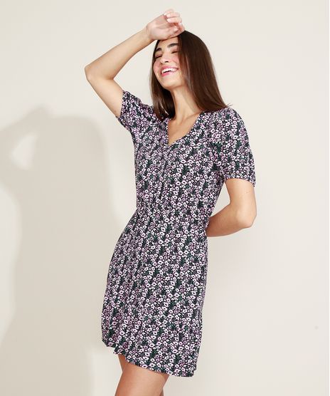 Vestido-Feminino-Curto-Estampado-Floral-Manga-Curta-Bufante-Decote-V-Roxo-9962036-Roxo_1