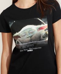 Blusa-Feminina-Baby-Yoda-Mandalorian-Star-Wars-Manga-Curta-Decote-Redondo-Preta-9970253-Preto_2