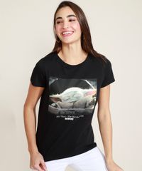 Blusa-Feminina-Baby-Yoda-Mandalorian-Star-Wars-Manga-Curta-Decote-Redondo-Preta-9970253-Preto_5
