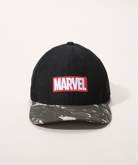 Bone-Masculino-Aba-Curva-Marvel-com-Estampa-Camuflada-Preto-9966358-Preto_1