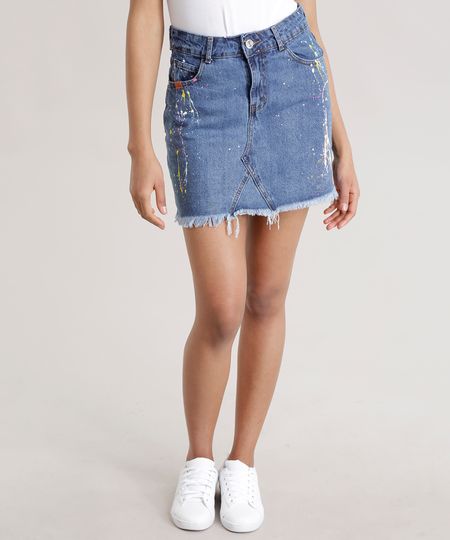 Saia-Jeans-Vintage-com-Respingos-Azul-Escuro-8736267-Azul_Escuro_1