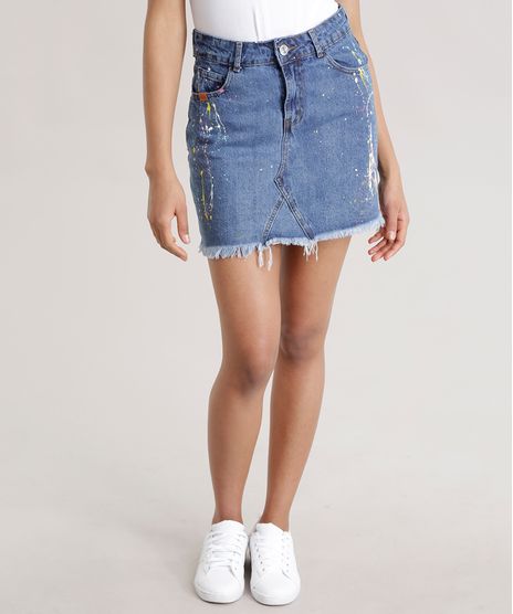 Saia-Jeans-Vintage-com-Respingos-Azul-Escuro-8736267-Azul_Escuro_1