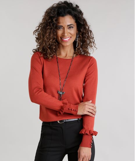 Sueter-em-Trico-com-Babados-Laranja-Escuro-8659547-Laranja_Escuro_1