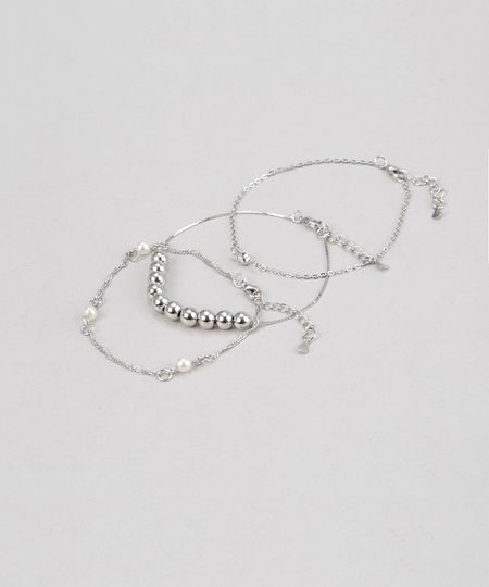 Kit-de-3-Pulseiras-com-Pingente-Prateado-8688855-Prateado_1 Kit-de-3-Pulseiras-com-Pingente-Prateado-8688855-Prateado_1